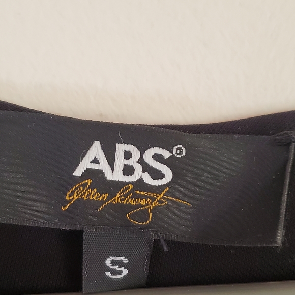 Peekaboo Dress! ABS Allen Schwartz Illusion Inset Maxi Long Black peek a boo - Picture 10 of 16